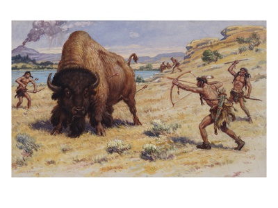 Early Americans Hunting A Now-Extinct Species Of Bison by National Geographic Society Pricing Limited Edition Print image
