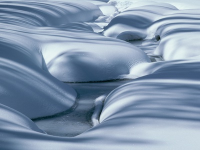 Undulating Snowbanks And Frozen Stream by Pat O'hara Pricing Limited Edition Print image