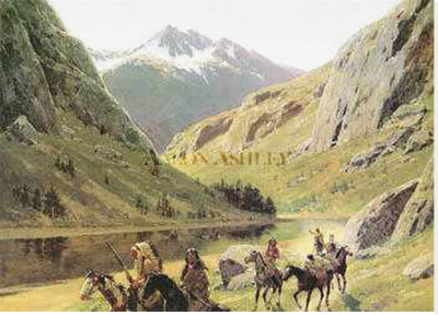 Indian Marauders Fording Stream by Henry F. Farny Pricing Limited Edition Print image