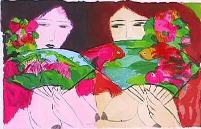 Deux Dames by Walasse Ting Pricing Limited Edition Print image