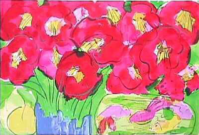 Fleurs Rouges by Walasse Ting Pricing Limited Edition Print image