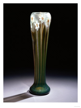 A Favrile Glass 'Actea Narcissus' Paperweight Vase by Maurice Bouval Pricing Limited Edition Print image