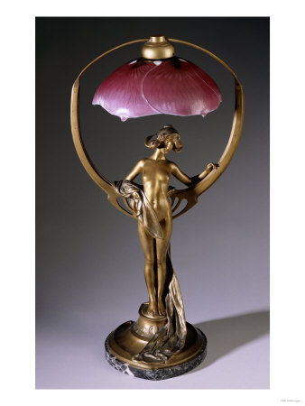 A Double Overlaid And Etched Glass And Gilt-Bronze Table Lamp, Circa 1920 by Daum Pricing Limited Edition Print image