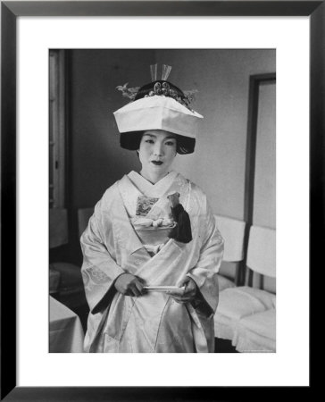 Japanese Bride Wearing Traditional Wedding Costume by John Dominis Pricing Limited Edition Print image