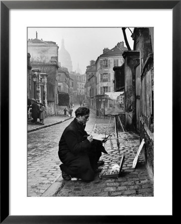 Young Artist Paints Sacre Coeur From The Ancient Rue Narvins by Ed Clark Pricing Limited Edition Print image