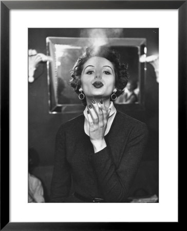 Tv Model Nancy Driver Showing Correct Smoking Technique For Tv Commercial by Peter Stackpole Pricing Limited Edition Print image