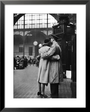 Soldier Embracing Girlfriend While Saying Goodbye In Pennsylvania Station Before Returning To Duty by Alfred Eisenstaedt Pricing Limited Edition Print image