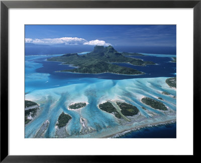 Aerial View Over Bora Bora, French Polynesia by Neil Farrin Pricing Limited Edition Print image
