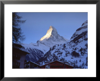 Town Of Zermatt And The Matterhorn Mountain, Zermatt, Valais, Swiss Alps, Switzerland by Gavin Hellier Pricing Limited Edition Print image