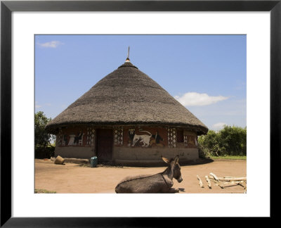 Painted Houses Of The Alaba Peoples Near Kulito, Rift Valley, Ethiopia, Africa by Jane Sweeney Pricing Limited Edition Print image