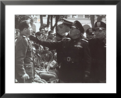Mussolini Saluting A Soldier by A. Villani Pricing Limited Edition Print image