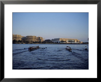Two Crew Teams Row Side By Side On The Potomac River, Washington, D.C. by Kenneth Garrett Pricing Limited Edition Print image