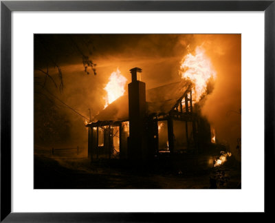 Flames Engulf A House During A Forest Fire by Mark Thiessen Pricing Limited Edition Print image