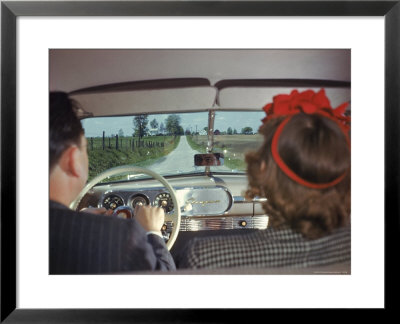 Couple Driving In Studebaker Down Country Road. 1946 by Bernard Hoffman Pricing Limited Edition Print image