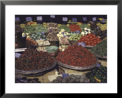 Bountiful Baskets Full Of Brightly Colored Fruits And Vegetables At Rue Mouffetard Market by Alfred Eisenstaedt Pricing Limited Edition Print image