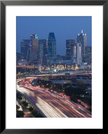 Skyline And Stemmons Freeway, Dallas, Texas, Usa by Walter Bibikow Pricing Limited Edition Print image