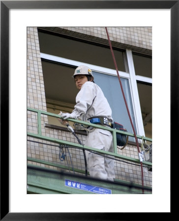 Man In Safety Helmet, Kyoto City, Honshu, Japan by Christian Kober Pricing Limited Edition Print image