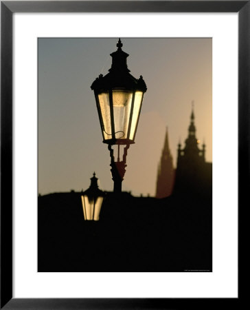 Lamp Post At Sunset, Prague, Czech Republic by Jane Sweeney Pricing Limited Edition Print image