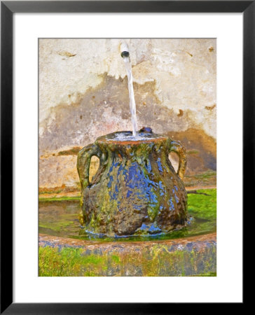 Fountain And Urn With Water And Moss At Chateau Saint Cosme, Gigondas, Vaucluse by Per Karlsson Pricing Limited Edition Print image