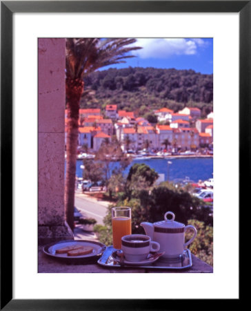 Breakfast Tea On Bedroom Balcony, Hotel Korcula, Korcula Island, Croatia by Steve Outram Pricing Limited Edition Print image