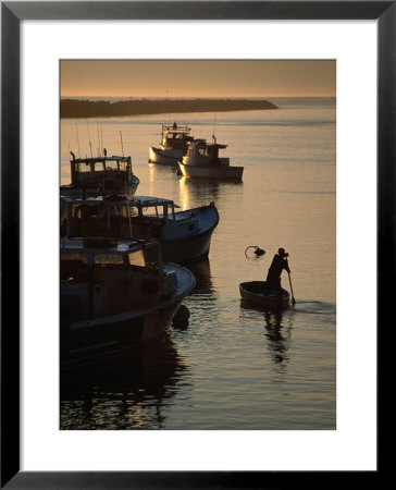 Lobster Boats Moored Near Public Pier In Harbour At Camp Ellis, Usa by Kevin Levesque Pricing Limited Edition Print image