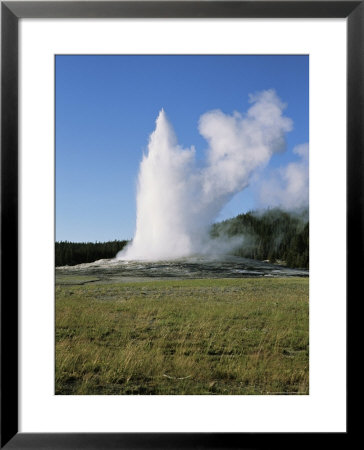 View Of Geyser Country's Old Faithful Erupting by Gina Martin Pricing Limited Edition Print image
