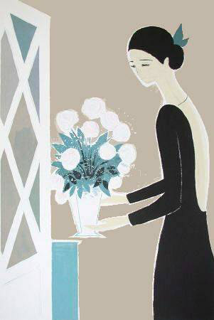 Femme Au Bouquet Blanc by Serge Lassus Pricing Limited Edition Print image