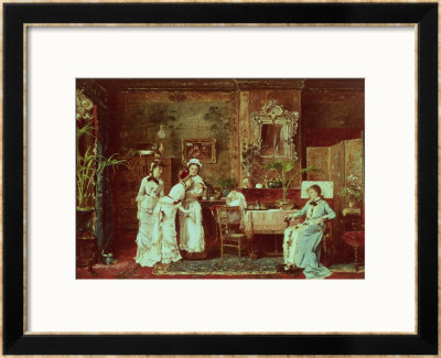 Visit To A New Mother, 1879 by Mihaly Munkacsy Pricing Limited Edition Print image