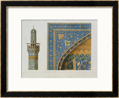 Architectural Details From The Mesdjid-I-Shah, Isfahan, Plate 12-13 From Modern Monuments Of Persia by Pascal Xavier Coste Pricing Limited Edition Print image