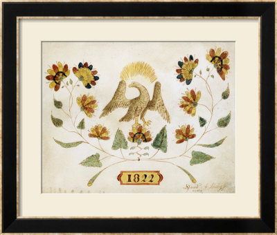 A Watercolor And Ink Drawing Of A Spread Eagle, Dated 1822 by David A. Sheley Pricing Limited Edition Print image