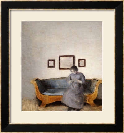Ida Hammershoi Sitting On A Sofa by Vilhelm Hammershoi Pricing Limited Edition Print image