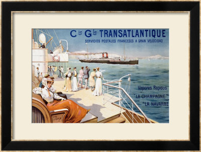 Cie. Gle. Transatlantique, Circa 1910 by Louis Lessieux Pricing Limited Edition Print image