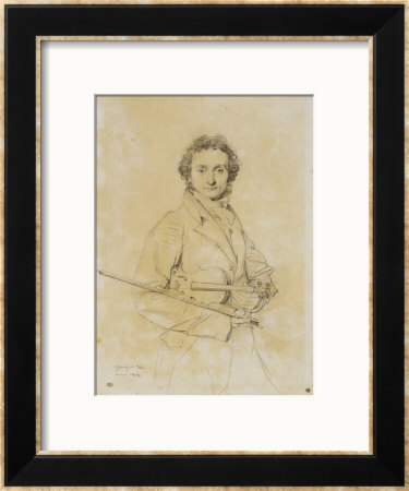 Niccolo Paganini, Violinist, 1819 by Jean-Auguste-Dominique Ingres Pricing Limited Edition Print image