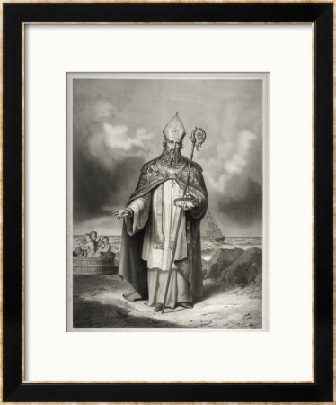 Saint Nicolas Bishop Of Myra Depicted With A Tub Full Of Children by Manche Pricing Limited Edition Print image