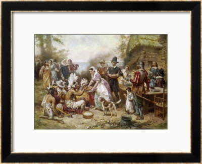 The First Thanksgivng, 1621 by Jean Leon Gerome Ferris Pricing Limited Edition Print image