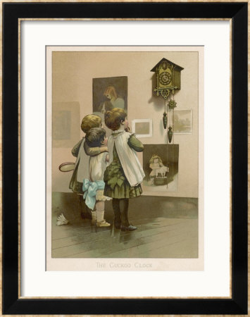 Three Children Break Off From Their Game Of Battledore And Shuttlecock To Admire The Cuckoo Clock by Harriet M. Bennett Pricing Limited Edition Print image