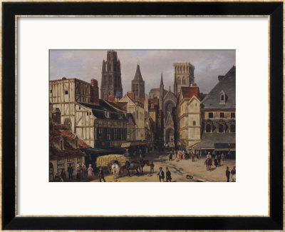 Place De La Haute-Vieille-Tour, Rouen, 1824 by Guiseppe Canella Pricing Limited Edition Print image