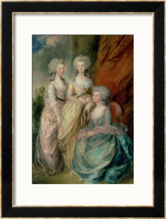 The Three Eldest Daughters Of George Iii: Princesses Charlotte, Augusta And Elizabeth In 1784 by Thomas Gainsborough Pricing Limited Edition Print image