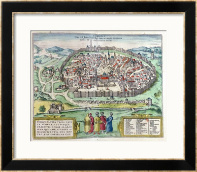 View Of Jerusalem, From The Atlas Le Theatre Des Cites Du Monde by Franz Hogenberg Pricing Limited Edition Print image