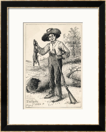 Huckleberry Holding Up A Rabbit He Has Just Shot by Edward Windsor Kemble Pricing Limited Edition Print image
