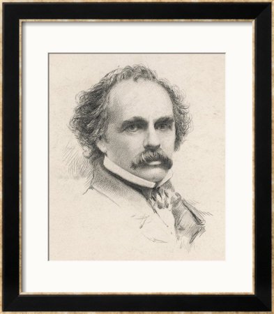 Nathaniel Hawthorne (Originally Hathorne) American Writer At The Age Of 58 by S.A. Scholl Pricing Limited Edition Print image
