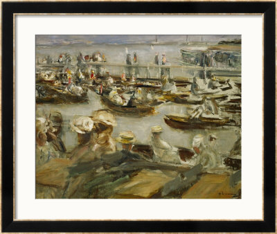 Summer Evening On The Alster-River, Hamburg, Germany, 1909 by Max Liebermann Pricing Limited Edition Print image