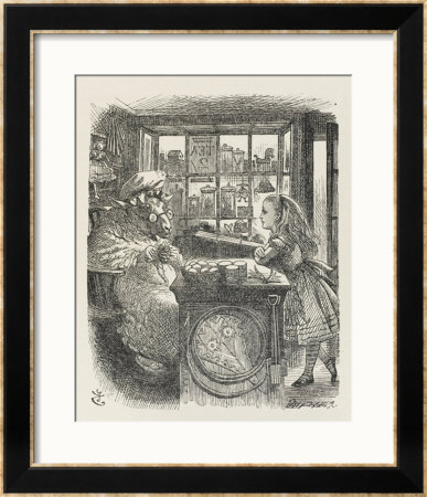 Alice With The Sheep Shopkeeper by John Tenniel Pricing Limited Edition Print image