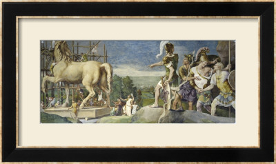 The Building Of The Trojan Horse by Giulio Romano Pricing Limited Edition Print image