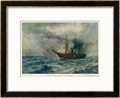 Engagement Between The Federal Steam-Sloop Kearsarge And The Confederate War-Steamer Alabama by Robert Hopkin Pricing Limited Edition Print image