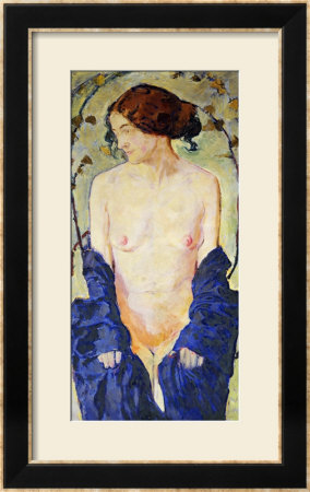 Standing Nude With Blue Robe, Circa 1900 by Kolomon Moser Pricing Limited Edition Print image