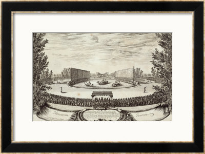 Stage On Large Pond Representing The Isle Of Alcine, Third Day Of Les Plaisirs De L'ile Enchantee by Israel Silvestre Pricing Limited Edition Print image
