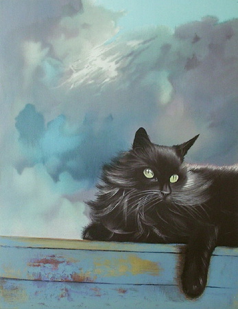 Le Chat Gris by Michèle Battut Pricing Limited Edition Print image
