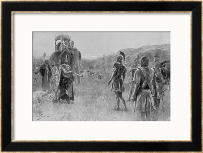Alexander Accepts The Surrender Of Porus King Of The Pauravas by Andre Castaigne Pricing Limited Edition Print image