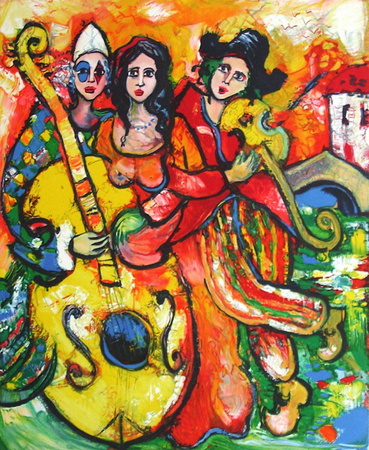 L'orchestre À La Contrebasse by Raya Sorkine Pricing Limited Edition Print image